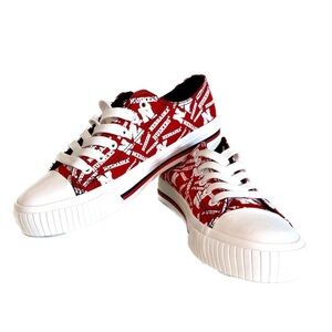 NEW - FOCO Nebraska Huskers Women’s Big Logo Low Top Canvas Sneakers Size 9